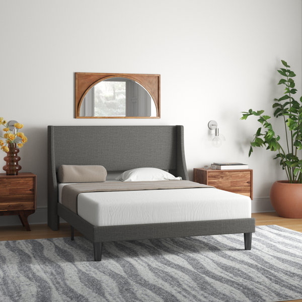 Mercury Row® Bowdoin Upholstered Wingback Platform Bed & Reviews Wayfair